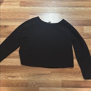 Black Cropped Women's Forever 21 3/4 Long Sleeve Top